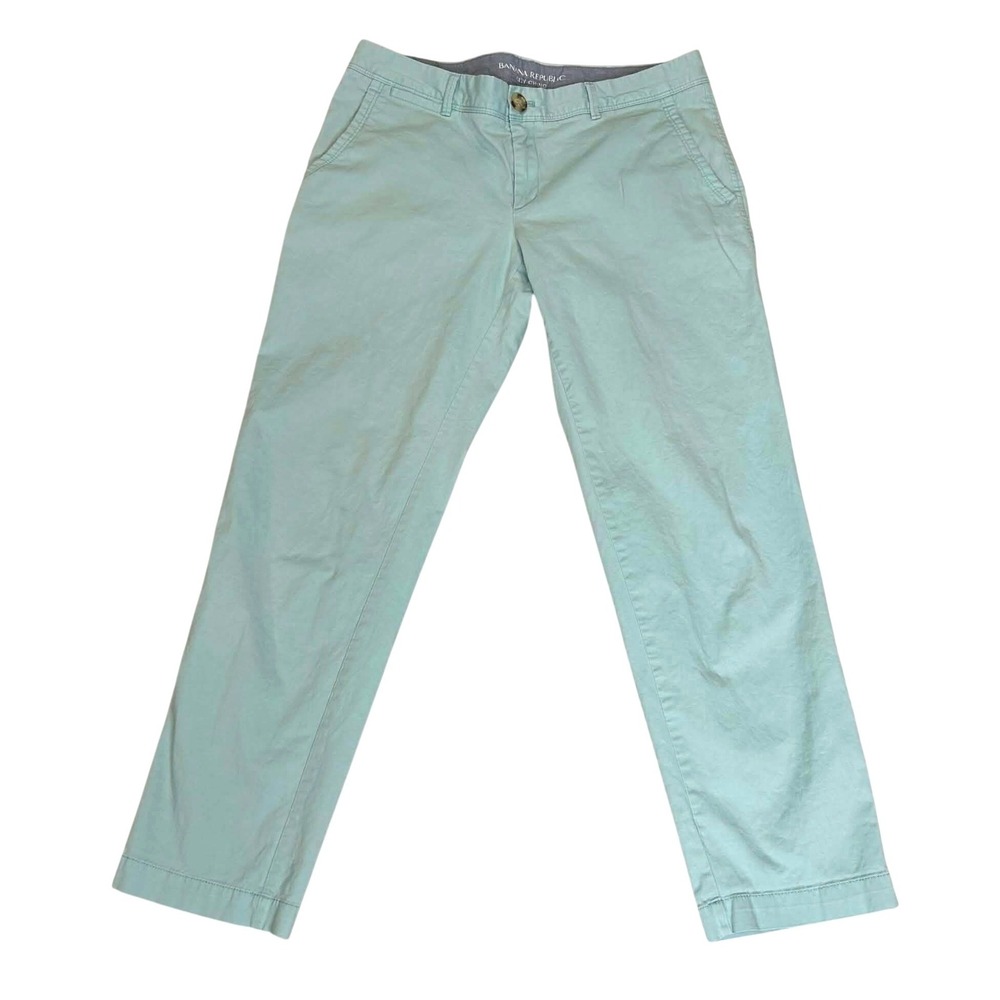 Banana Republic City Chino Pants Womens 8 Mint Green Straight Leg Trousers